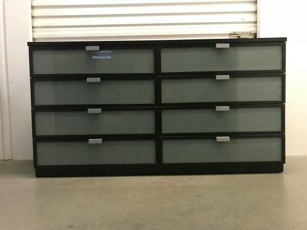 Ikea Frosted Glass 8 Drawers Dresser Clothes Organizer Storage