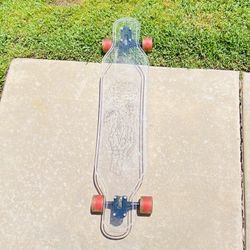 Clear Longboard Skateboard - Transparent Acrylic Long Boards with Light-Up LED Wheels for Smooth Rides 