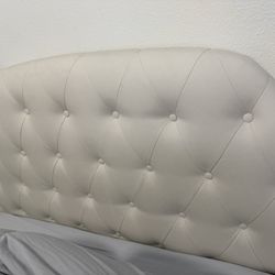 Faux leather Queen Headboard and Metal Frame