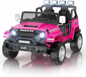 24V 4WD Kids Electric Ride-On Car 2-Seater Pink with Parent Remote Control LED Lights
