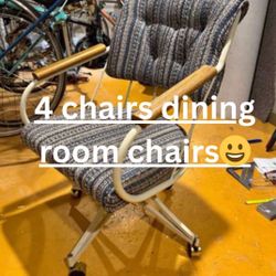 Mid Century Modern Dining Room Rolling Chairs 