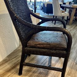 Vintage black Woven Leather Chair