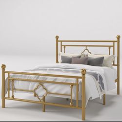 Gold Bed Frame [ Queen Size ]