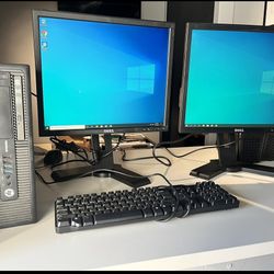 Dual Monitor Desktop Computer Setup 