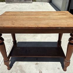 Antique Vintage Kitchen Island Work Table Solid Wood Beautiful Carved Legs