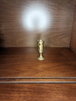 Vintage Brass Filigree Shot Glass MCM