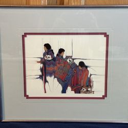 Vintage “Colores” by Amado Maurilio Peña, Framed & Double Matted Art Print