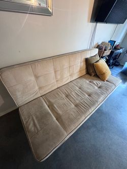 Modern Beige Futon Sofa Bed | Adjustable Arms | $200 OBO