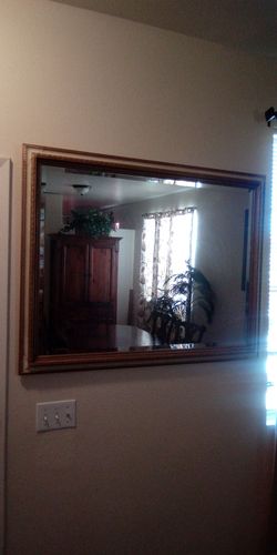 Large Wall Mirror with Gold Frame