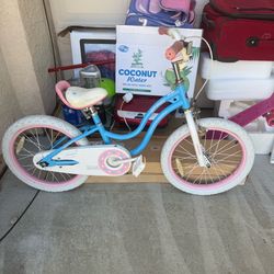 RoyalBaby Girls Bike  Bicycle 18 Inch Toddlers to Big Kids 5-8 Years, Sky Blue