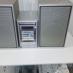 Aiwa And Sharp Bookshelf Stereo