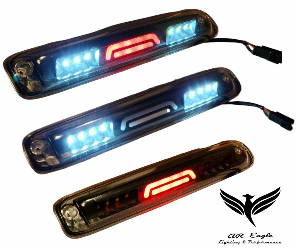 Fit 99 to 06 Silverado Sierra 1500 to 3500 Full LED 3rd Brake Cabin Cargo Light Clear