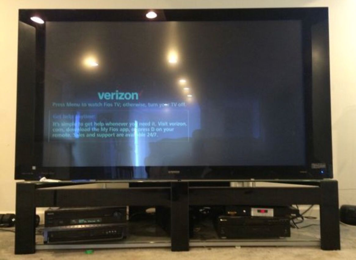 “72 inch TV and Stand. Hitachi Ultravisiom Digital.