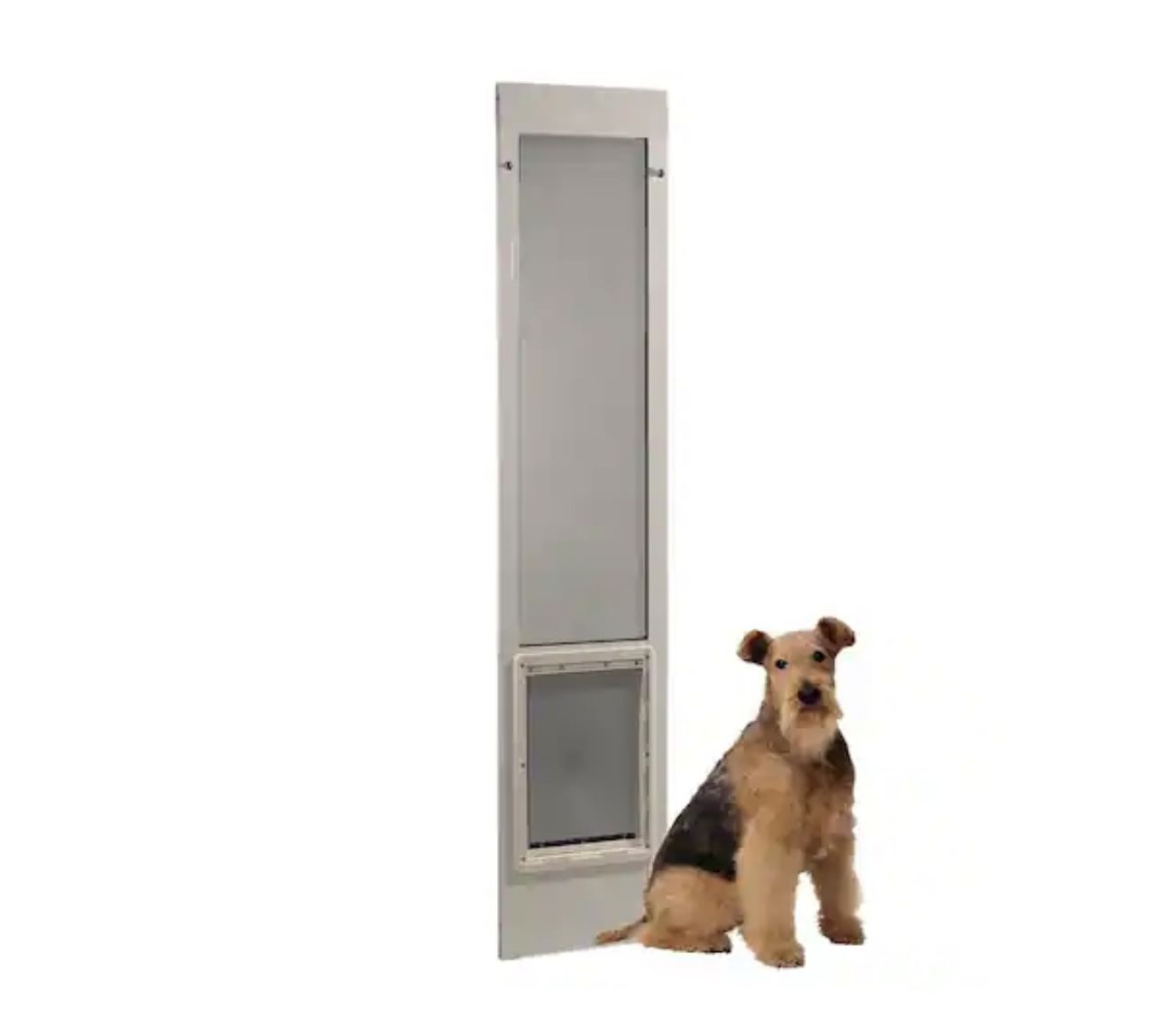 15 in. x 20 in. Extra Large Aluminum Pet and Dog Patio Door Insert for 75 in. to 77.75 in. Tall Aluminum Sliding Glass Door