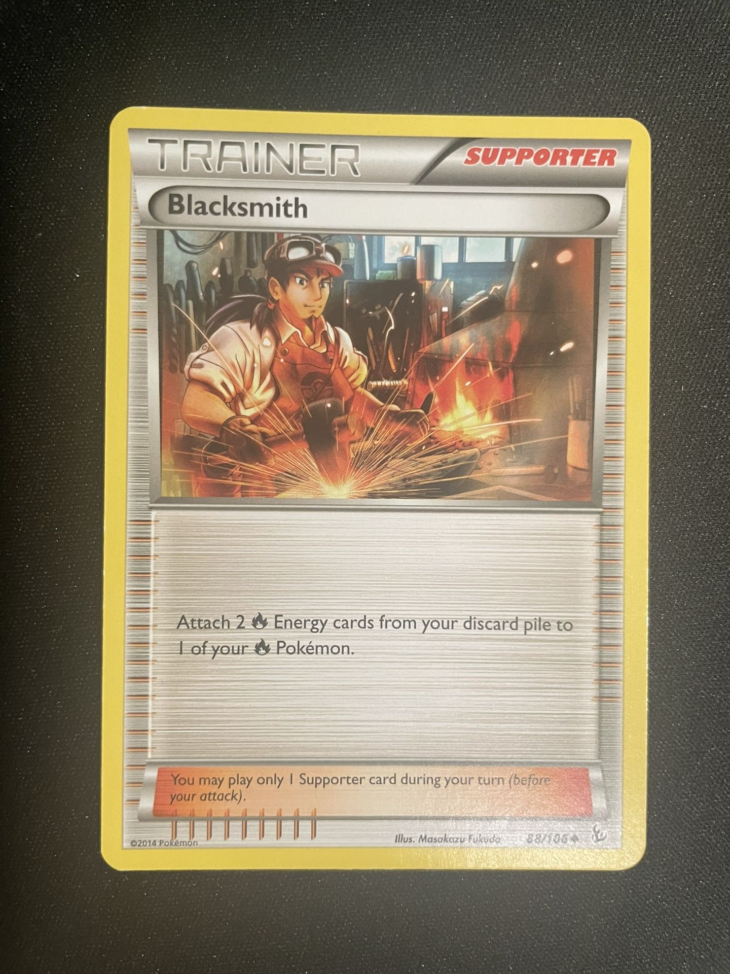 1) Pokemon Card- Blacksmith- Flashfire- Uncommon-88