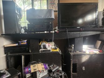 Large Mid Century Solic Black Table