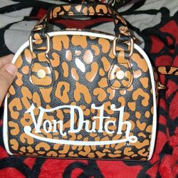 Von Dutch Orange Cheetah Bowling Bag