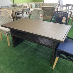 Dark Brown Rectangular Multi-Use Outdoor Table