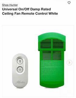Universal On/Off Damp Rated Ceiling Fan Remote Control White