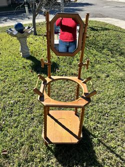 English Victorian Style Mirrored Washstand