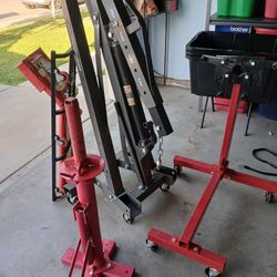 Motor Lift, Tire Mount And Dismount Tool, Creeper, And Enguine Stand