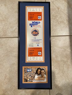 Mets 1986 Jumbo ticket frame