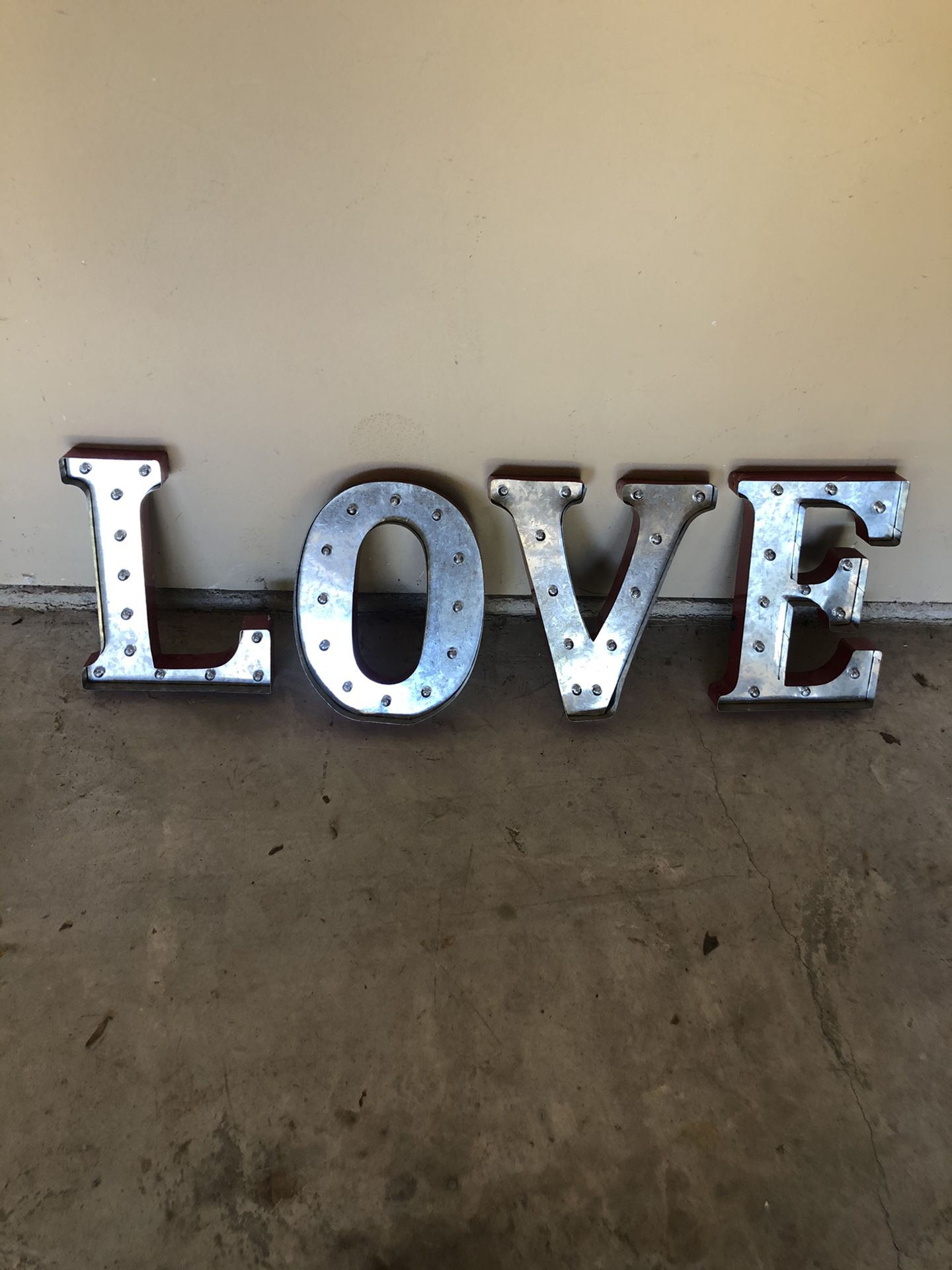 Ventage "red" LOVE hanging letters that light up for sale!!