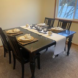 5’ Square Wood Table & Chairs