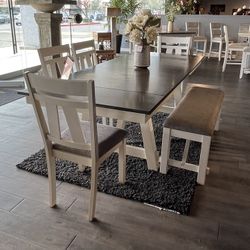 White/Grey 6pc Dining Room Set 