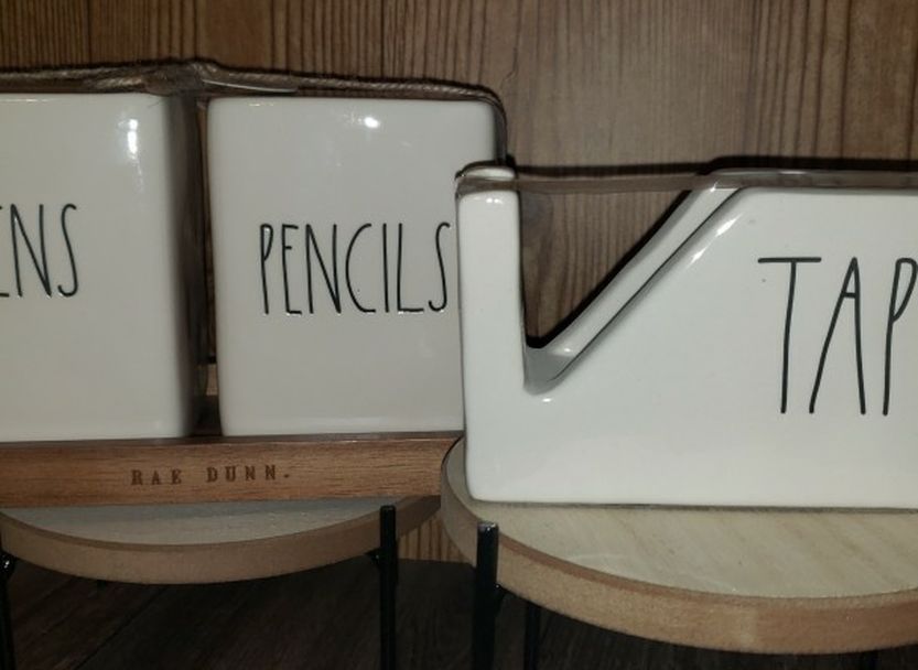 Farmhouse Rae Dunn Office Supplies TAPE PENS PENCILS