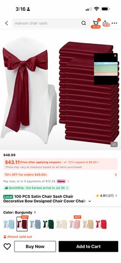 Chair satin  bows