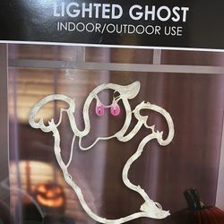 Halloween Lighted  Silhouette Window Decoration – 1 Piece Spooky Ghost