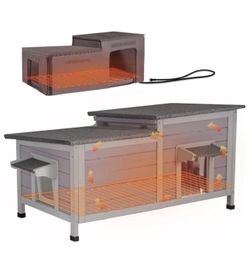 Aivituvin-AIR93-IN-HP Heated Insulated Cat House with Heated Pad | Removable Soft Liner