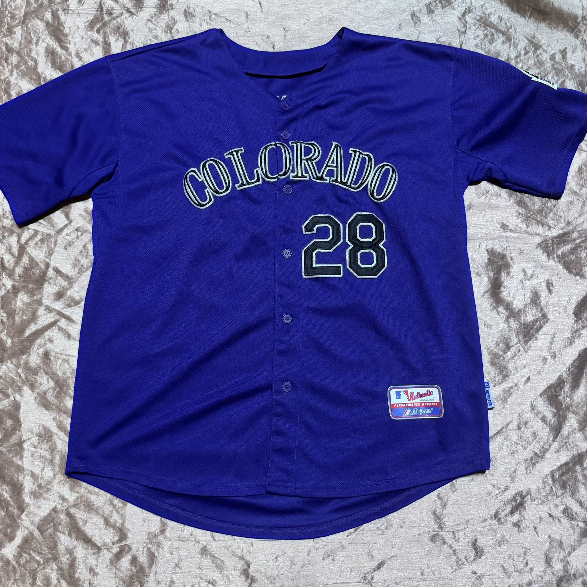 Majestic Nolan Arenado #28 Colorado Rockies Purple MLB Baseball
