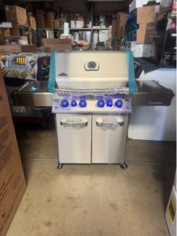 Bbq grill gas propane napoleon with side burner stainless steel