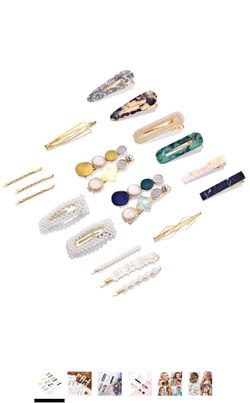 20Pcs Pearl Hair Clips - Fashion Korean Style Pearls Hair Barrettes Sweet Artificial Macaron Acrylic Resin Barrettes Hairpins,Ladies and Girls Headw