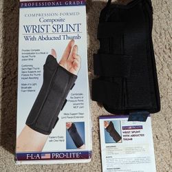 8 inch Prolite Wrist Splint with Abducted Thumb, Extra Large,  Black