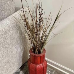 Woven Vase/Artificial Floral Arrangement (3 Ft 2)