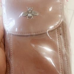 Brown Leather Pouch with Bee Design
