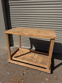 Solid Wood Utility Work Table 48" × 28" | Potting Bench Farmhouse Workspace