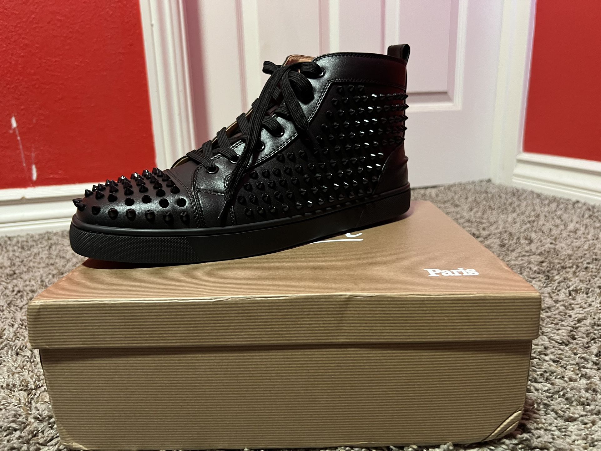 CL Black Louis Spikes Sheakers Size 12 Men