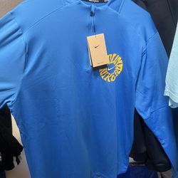 Nike Run Energy Dri-FIT 1/4-Zip UV Running Top Blue Men's Size LG 
