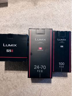 Lumix S5 II Hybrid Kit w/ MacBook Pro – 24-70 + 100mm Macro + RS 3 Mini + Boxes