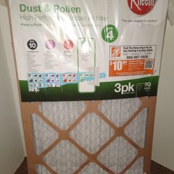 Rheem 14 x 24 x 1 air filter, 3 pack