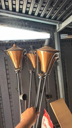 Copper Outdoor Tiki Torches Set of 5