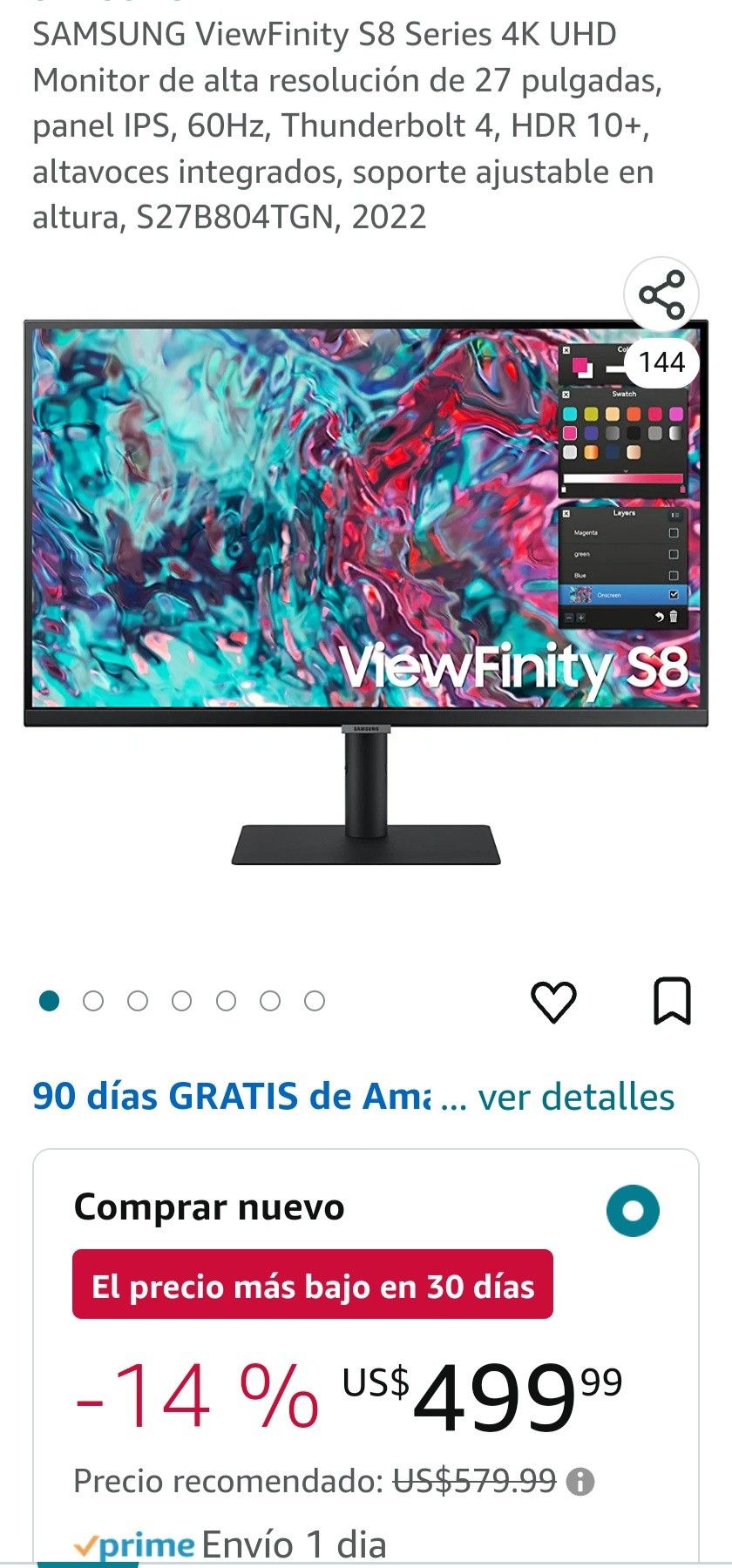 Samsumg S8 Viewfinity 4k Monitor