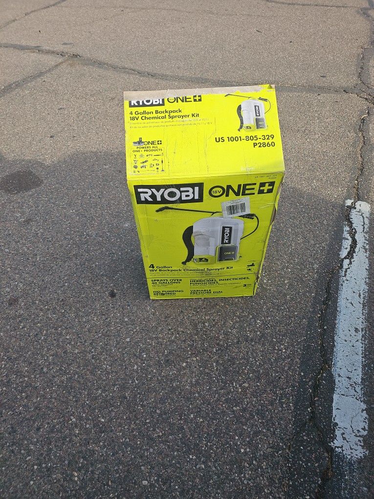 Ryobi 4 Gallon SPRAYER 18 VOLT Ryobi 4 Gallon Backpack Sprayer With Battery And Charger Comes With 2AH Battery And Charger