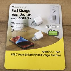 Scosche Powervolt 30W USB-C Power Delivery Mini Fast Wall Charger 2 Pack Brand New Original Sealed Package 