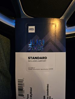 R T D BUS PASS FOR THE MONTH OF JUNE