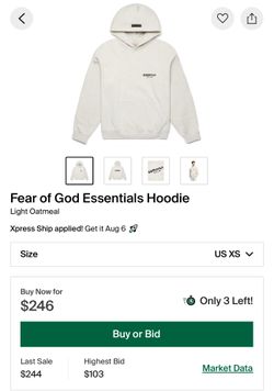 Light Oatmeal Essentials Hoodie